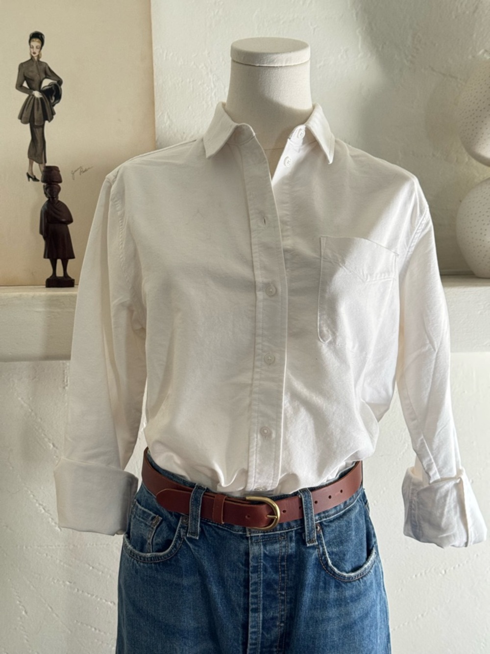 Everlane White Oxford Shirt Organic Cotton Button Down Size 2 NWT